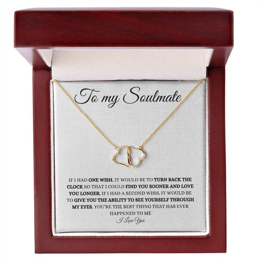 Solid 10k • TO MY SOULMATE • EVERLASTING LOVE NECKLACE •